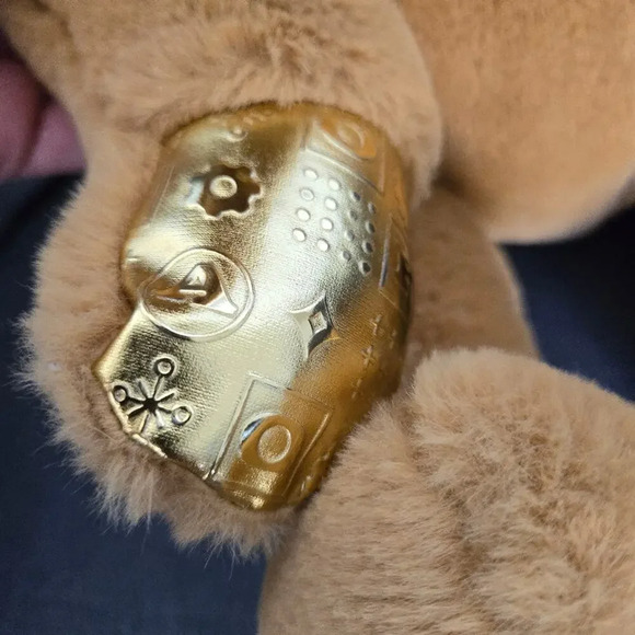 FAO Schwarz Plush Anniversary‎ Teddy Bear Toy Tan Gold Embossed Kids Room Decor - Picture 7 of 13